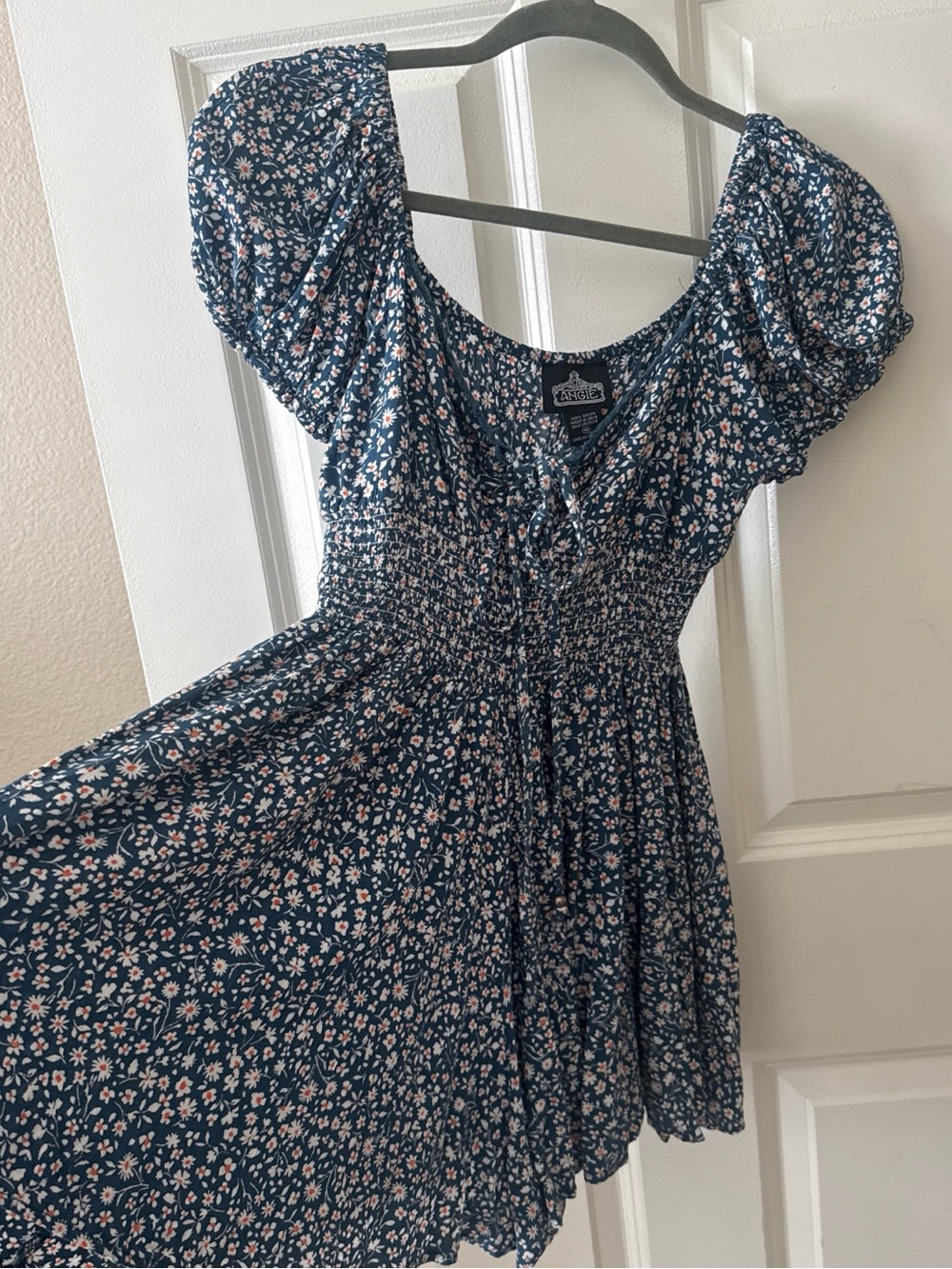 Angie Navy Floral Romper with Accents Colors Romper - Picture 3 of 6